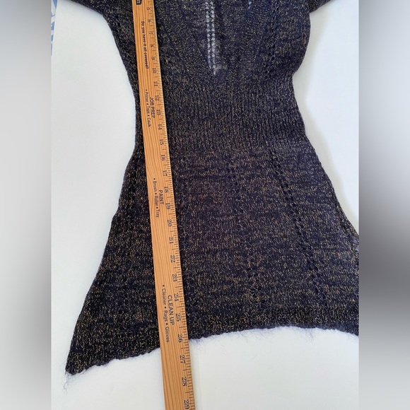 More & More women's semi-sheer knit sweater metallic size 6 - Picture 6 of 9